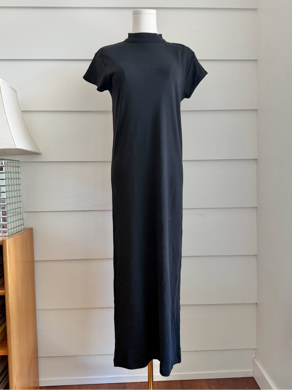 Vintage 90s Calvin Klein Classifications Black Cotton Dress Minimalist Luxury